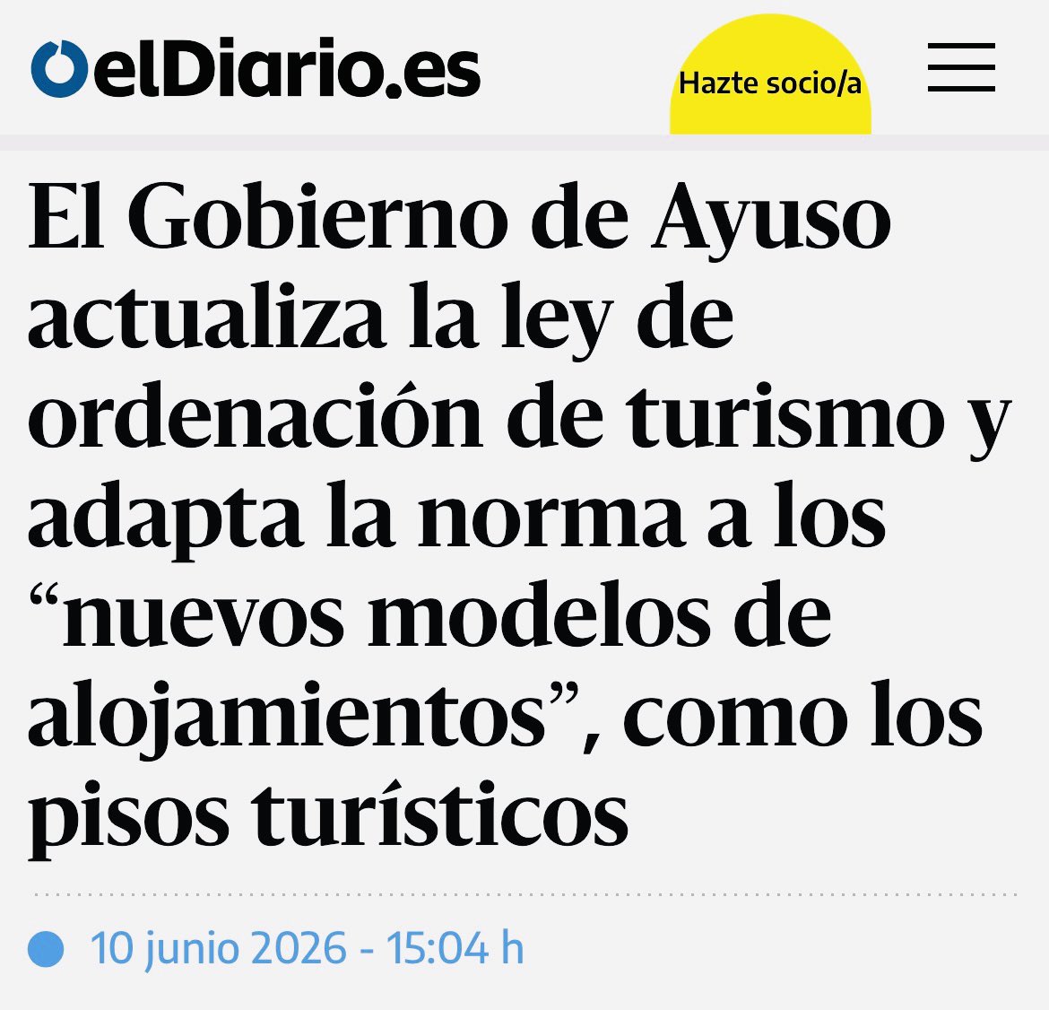 judit_sinhache's tweet photo. Qué raro, Ayuso pone la alfombra roja a los pisos turísticos: ni un solo límite y "libertad de precios"

Justo otro de los negocios de su pareja, que tras su presunto fraude fiscal, compró unos locales AL CONTADO dedicados al alquiler turístico

¿Casualidad o leyes a la carta?

https://t.co/evfjVNkv2I