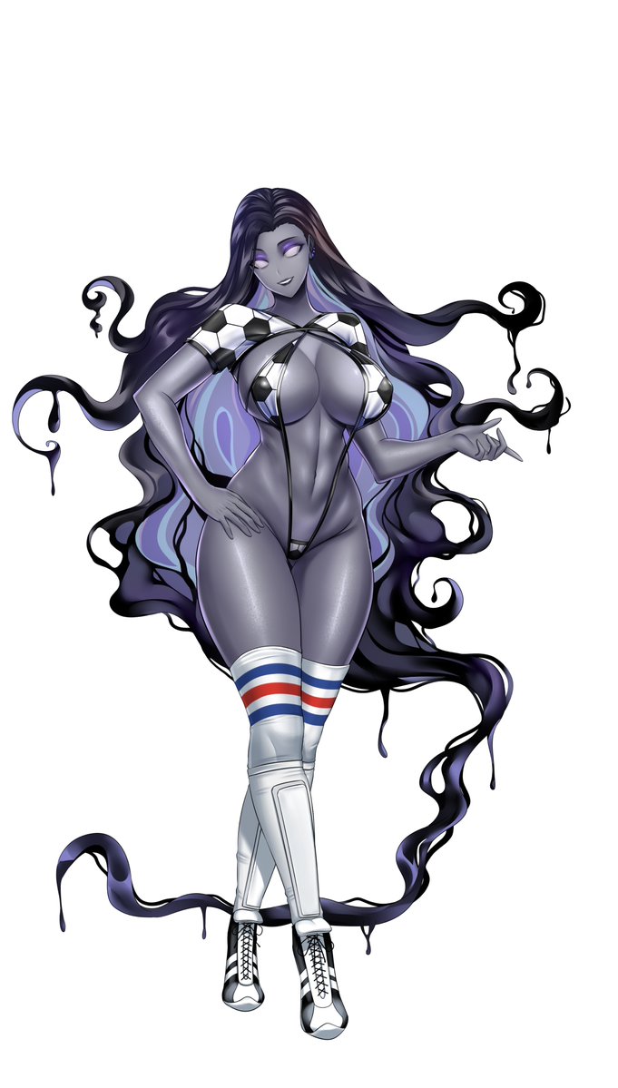 RadiantForceHQ's tweet photo. Kickoff the #FIFA #WorldCup #FifaWorldCup2026 with our inky model, Rorschette! In this lovely soccer-themed slingshot #swimsuit, courtesy of @playthingsmiami @kyleexxfit! https://t.co/obSNUTSNKx