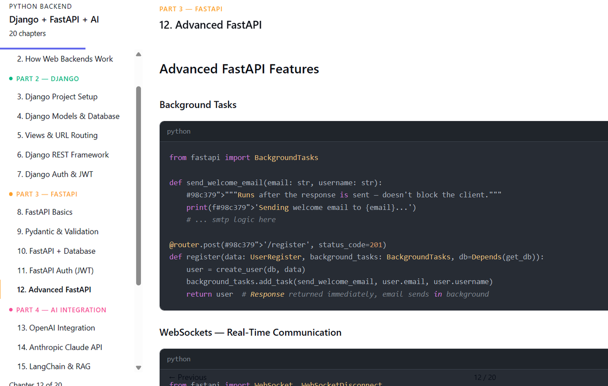 ashut0sh_d's tweet photo. #LSPPDay10
Continuing my exploration of FastAPI for backend, learned about FastAPI Auth and some advanced things to know about FastAPI
@lftechnology 
#LearningWithLeapfrog #60DaysOfLearning https://t.co/5r7N5u7LOv