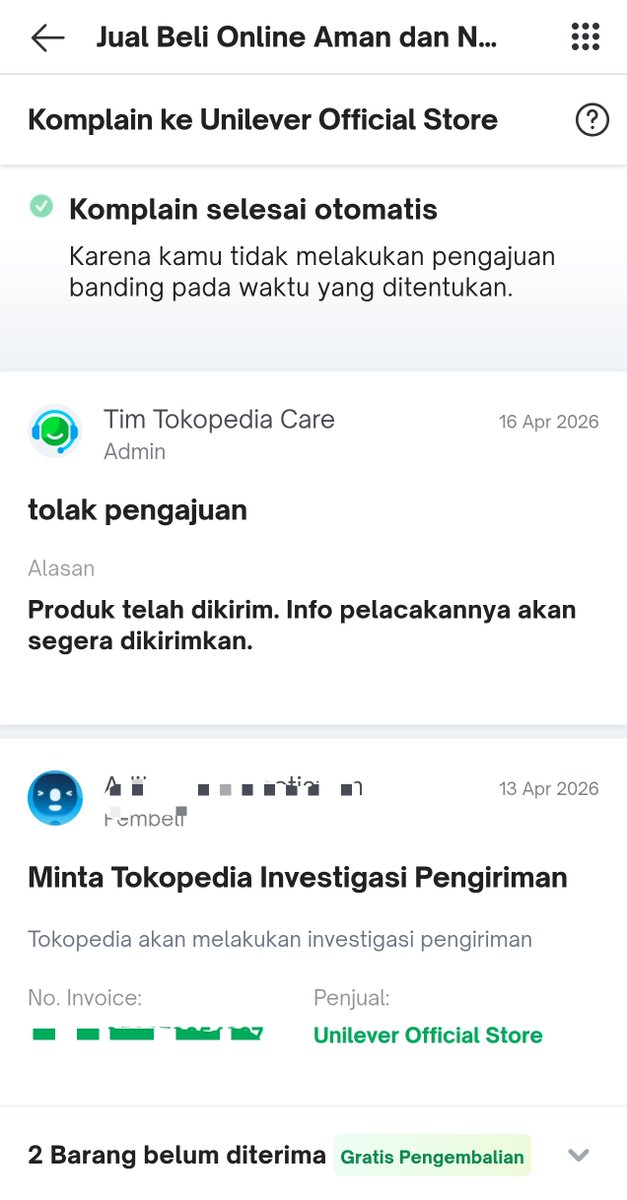 ditya_sd's tweet photo. Kenapa ya barang udah beli dari Januari, complain krn bulan April belum sampai2. Jawabannya cuma gini.

@tokopedia @TokopediaCare https://t.co/uVqKaOe8jO