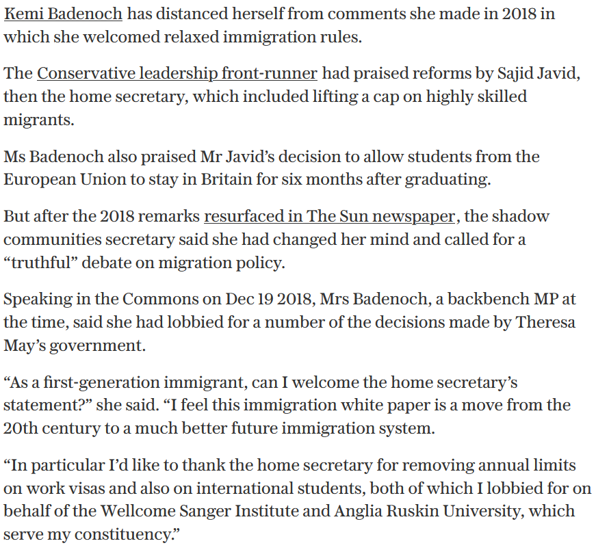 Dodge857's tweet photo. @LizaRosen0000 She's changed her tune cos the Tories got kicked out. Before that she was all for more migration. https://t.co/bGN77n0SEq