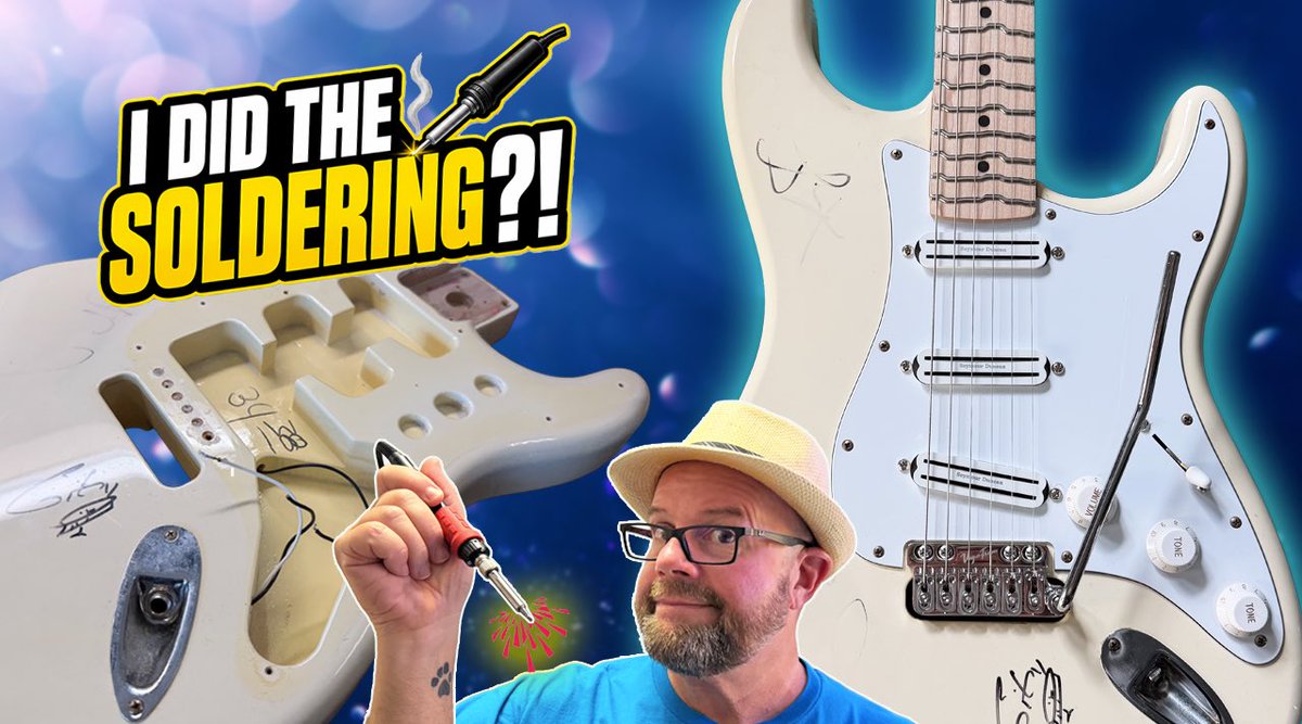 VaporTrailCh's tweet photo. I’m learning more about doing my own work on guitars, and part of of my Strat build is up now! Learn how to solder and see what I’ve done to this 2000 MIM Strat here ⬇️ This Upgrade TRANSFORMED My Strat (Loaded Pickguard Install + Soldering)
https://t.co/IWsR445CfX https://t.co/Hp0AgjKU4m