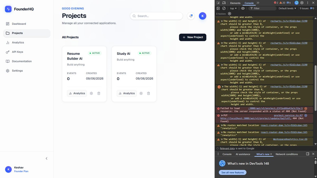 _keshav2008_'s tweet photo. Day 37/200 π
β
Understood Linked Lists
β
Built the Projects module (Backend + Frontend)
β
Integrated APIs, Redux & Hooks
β
Continued building FounderHQ
One step at a time. π₯
#buildinpublic #200DaysOfCode #webdev https://t.co/OtB33PgLam