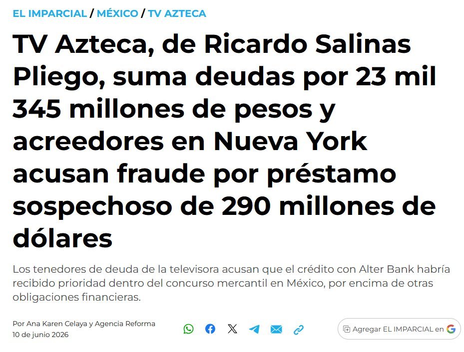 ZuritaCarpio's tweet photo. @MLopezSanMartin @mexicanosgritan ¿Crees posible que incluyan al defraudador demandado en Nueva York? https://t.co/6xNabBfwPC
