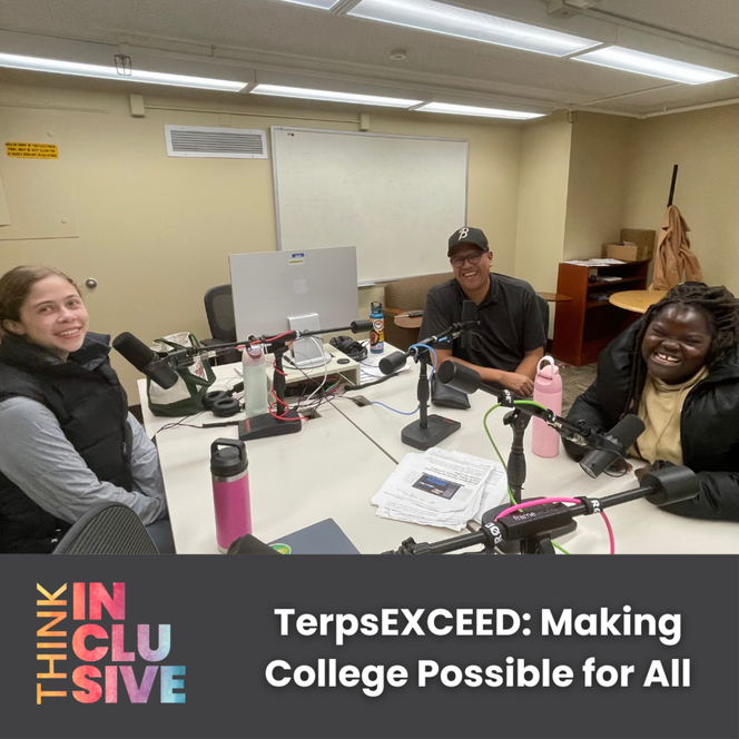 UMDCollegeofEd's tweet photo. TerpsEXCEED is featured on Think Inclusive, a podcast from the Maryland Coalition for Inclusive Education. Alums, peer mentors and program leaders discuss how the program is creating opportunities and belonging for students with intellectual disabilities: https://t.co/OhIbIMKtcl https://t.co/pLaBYeKv8s