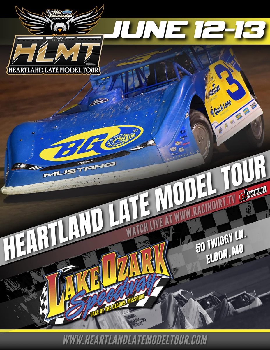 LOSspeedway's tweet photo. Late Models are headed to The Lake this weekend.

The Heartland Late Model Tour races for some good money, joined by A-Mods, Super Stocks, B-Mods, and Midwest Mods at Lake Ozark Speedway.

🎟️ https://t.co/eetF0x1ky8 https://t.co/PyF5oEHgva