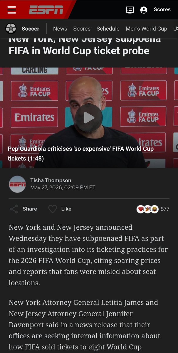 laslito52's tweet photo. En un pais donde hay Ley, la FIFA no puede hacer sus tranzas como se le pega la gana! En EUA ya estan bajo investigacion en 2 estados por presuntos fraudes en la venta de boletos. https://t.co/lHNFT7SVvR