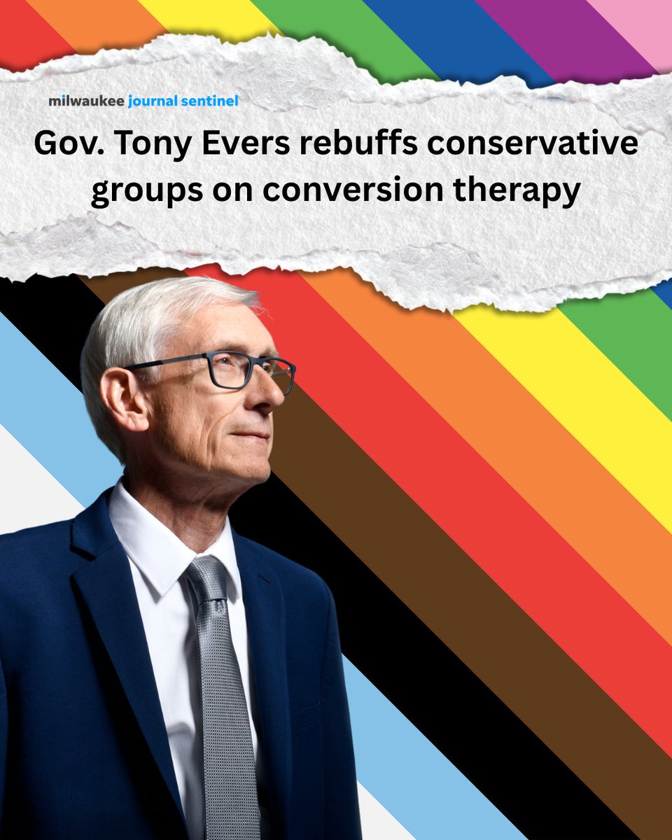 WisDems's tweet photo. Governor Tony Evers is standing up for LGBTQ+ kids.

Conversion therapy is harmful and cruel. We cannot let our ban on conversation therapy be lifted. 

https://t.co/OzcpUtv2AO https://t.co/K4cObHwwGY