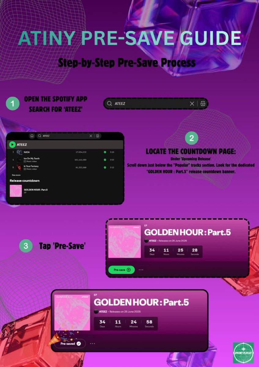 SANDe0kii's tweet photo. ATINYS!! There is a project going on to help with pre-saving for Ateez upcoming album!! We need more members to help this project 🫰 if you wanna join please DM @atz_playlist and they will help you with further information <3 

⬇️ info on why pre-saving is important https://t.co/spwK7OVhCI