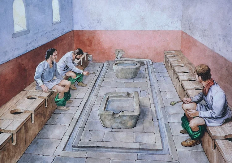 AncientHistorry's tweet photo. Rome had 140+ public toilets across the city and people talk about them like a sign of advanced civilization.

Nobody mentions the part where every single toilet shared one sponge on a stick that was never cleaned.

One sponge. Dozens of strangers. All day. Every day.

And that's not even the worst part.

The sewage system was so poorly ventilated that methane would build up underneath the seats until it ignited. People were occasionally blown off their toilets by explosions from below.

Romans were so aware of how dangerous bathrooms were that they brought statues of Fortuna, the goddess of luck, with them just to use the toilet. Archaeologists found protective curse spells carved into bathroom walls.

The most advanced civilization in the ancient world was terrified of its own plumbing.