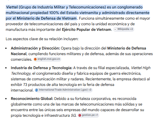 EuricSanti's tweet photo. En nuestro país somo como locos en verdad... 
¿Cómo rayos dejas que la empresa que pertenece al Estado de Vietnam y su Ministerio de Defensa venga y opere aquí como si nada? 🫠🤯

Inaudito @IndotelRD y @ComprasRD; por temas de seguridad nacional esa empresa NO PUEDE OPERAR AQUÍ. 

Conchole... ¿Dónde es que tienen la cabeza?