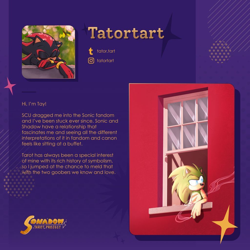 sonadowtarot's tweet photo. ✨Contributor Spotlight✨ 
Check out our incredible contributors, Tatortart (@/tator.tart on instagram and @/tatortart on tumblr) and @ame__art! https://t.co/SOHDBRYfPs