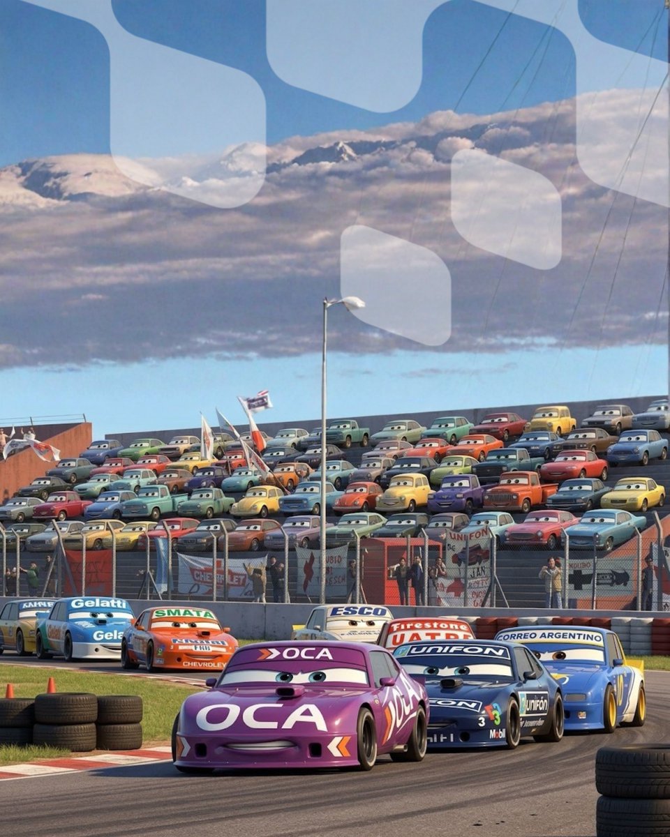 Campeonesnet's tweet photo. #Especiales | 🎞️ Hace nada más que 20 años, la película "Cars" de Disney Pixar hacía su estreno en los cines para que todo fierrero se apasionara con su historia.

👀 Por ese motivo, nos pusimos manos a la obra y nos imáginamos como se vería el automovilismo argentino si fuera parte del film.

🤔 ¿Qué te parece el resultado?

⚡️ Ka-Chaw!