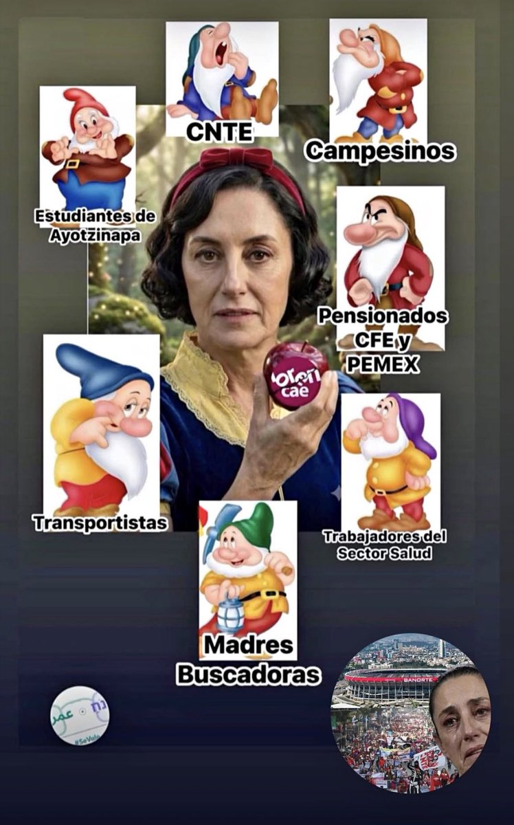 vale_bernardin's tweet photo. Los 7 “enanos” Problemas del N4RC0 Gobierno Cuatrero de @PartidoMorenaMx  son 💯 % creación de M🟣REn4 !!! Ellos le ayudaron a ganar, y ahora que no les cumple ellos le va a cobrar. #MorenaVaCaer https://t.co/ZqMzTcmWBL