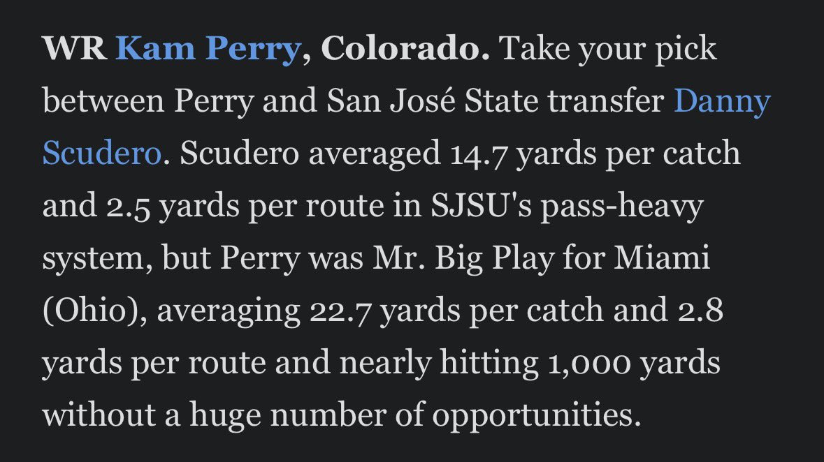 ScottProcter_'s tweet photo. Colorado LB Gideon ESPN Lampron and WR Kam Perry are two of @ESPN_BillC’s 10 favorite Big 12 transfers. https://t.co/EVhv5r2MVx