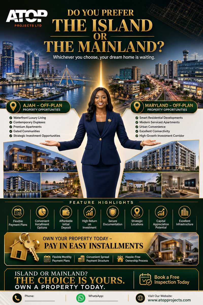 RealtorOlabode's tweet photo. Island or mainland?
We got you covered 

IK Ogbonna #verydarkman Kenneth Super Eagles Vice Principal Cyprus IK Ogbonna Kolu Messi Alex Ekubo Fable 5 Peter Obi World Cup Monaco SEDC #BBNaijaReunion Super Eagles https://t.co/OxfrtMYHTz