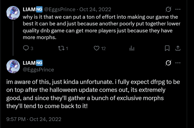 BaldiFacts1's tweet photo. shoutout to "I fully expect dfrpg to be on top after the Halloween update comes out" for being the single funniest sentence this game series ever generated https://t.co/c7rmx4Tjye