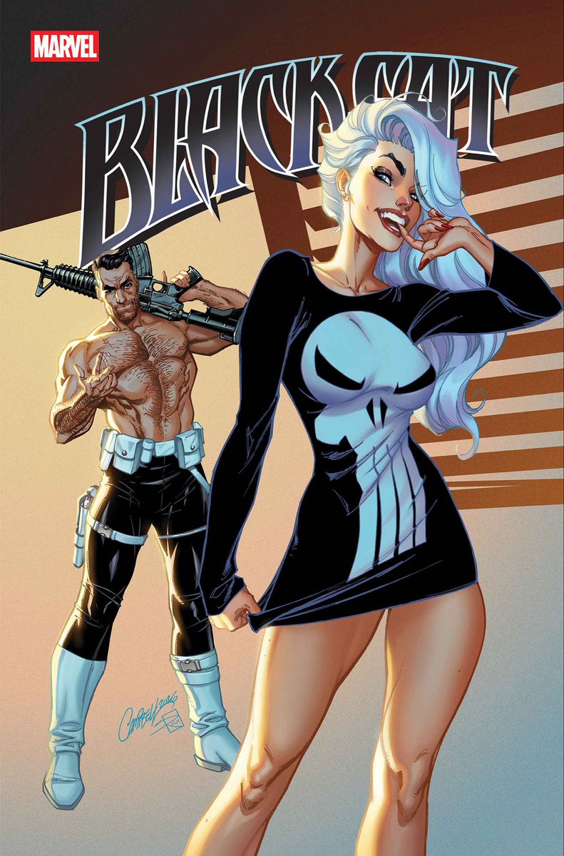 JScottCampbell's tweet photo. 🐈‍⬛💀 Available in comic shops and over at https://t.co/ZS3rIdRibr TODAY! @MarvelComicsHQ BLACK CAT #11 featuring The Punisher! With cover art by me and @Sabine_Rich https://t.co/aOa9HiWDGF