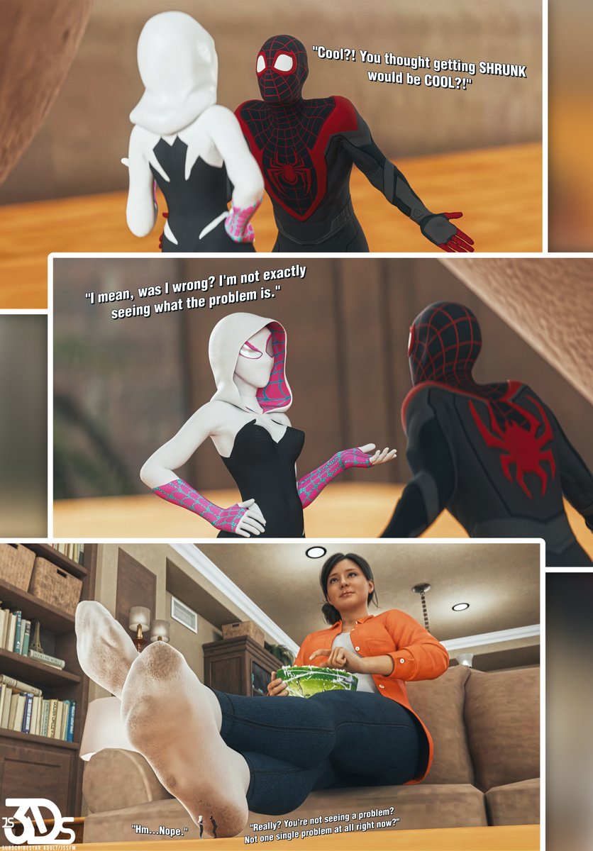 js3DStuff's tweet photo. Along Came Two Spiders (Rio Morales)

Both a commissioned set of renders &amp; something I've been asked for countless times: Big Rio Morales!

#sizetwitter #giantess #unawaregiantess #shrunkenwoman #shrunkenman #giantessfeet https://t.co/V4ryA8xiiy