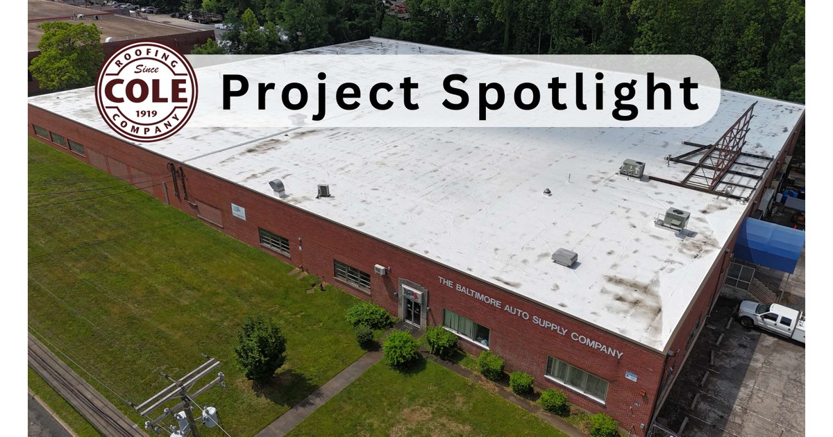 ColeRoofing's tweet photo. 🔦 Project Spotlight: Baltimore Auto Supply Company 🔦 282 squares transformed with Elevate TPO and SentriClad edge metal. Old rooftop equipment removed for a clean, safe finish.  Quality. Safety. Excellence. 👷‍♂️🏢 #nationalroofingweek2026 https://t.co/flbsAWQjVj