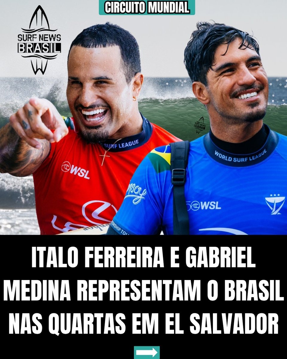 SurfNewsBrasil's tweet photo. QUARTAS DE FINAL DEFINIDAS EM EL SALVADOR!!! QUEM SERÁ O CAMPEÃO???

AMANHÃ JÁ ESTÁ CONFIRMADO OFF!! PRÓXIMA CHAMADA NA SEXTA-FEIRA, ÀS 9H30 https://t.co/RaP1J51Qwx