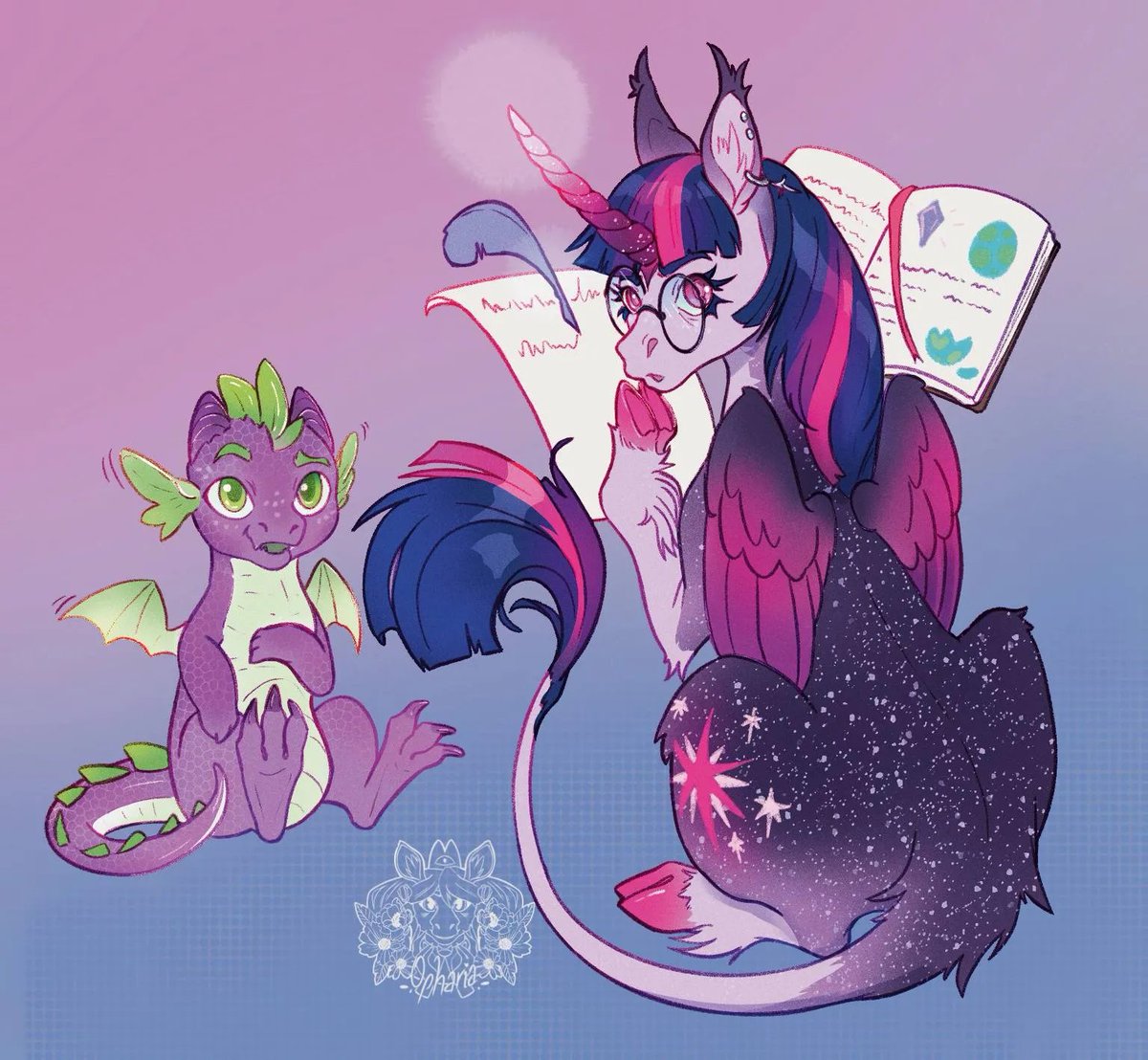 ArayaStuart's tweet photo. 🌈🌟 Oh Twilight Sparkle come after Rarity  ! With of course little Spike 💛 Hihi can't wait to show the project ! #mlp #mlpfim #twilightsparkle #pony #mylittlepony https://t.co/LiALANOO3K