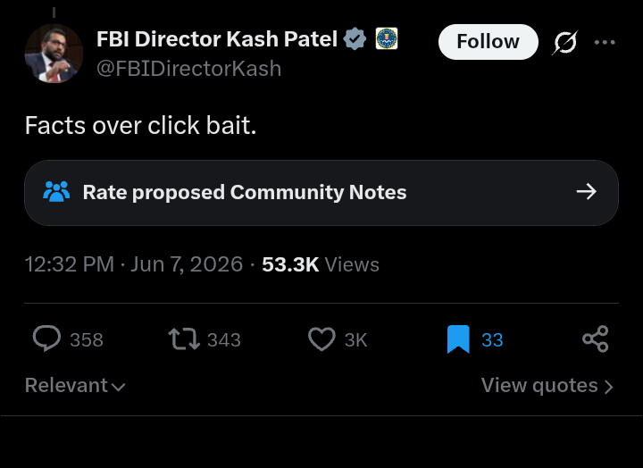 InWonderland422's tweet photo. @ken_linke &amp; then the FBI page was unprofessional (Shocker, right?) bitchy toward JudicialWatch &amp; then stupid ass Kash said "Facts over clickbait" but if they would just give us transparency as promised, we wouldn't have to fill in the redacted blanks like a fkn Mad Libs page y'know. 🤷‍♀️🙄 https://t.co/3SgLZNjW6k