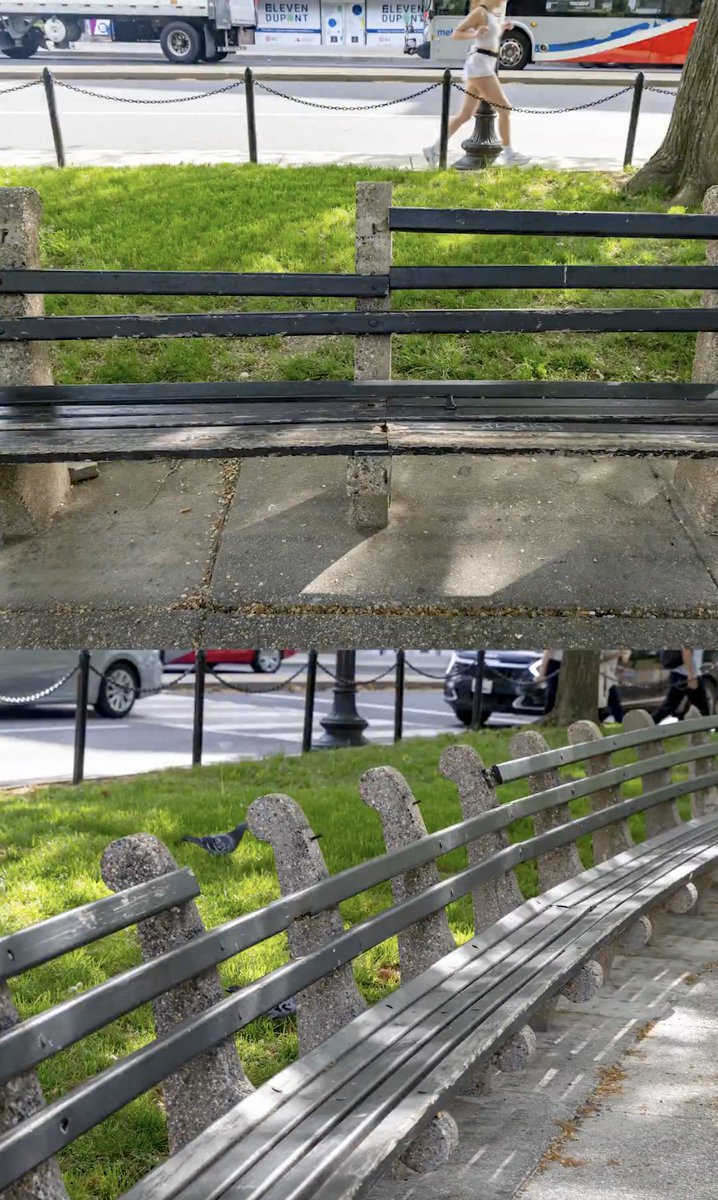 TrumpWarRoom's tweet photo. Sometimes it’s the simple things.

The @NatlParkService has replaced 10,000 feet of wood slats and restored more than 1,000 benches as part of the larger effort to Make D.C. Beautiful Again.

Before and after: decline is a choice! 🇺🇸 https://t.co/rCfGAMF4Xt