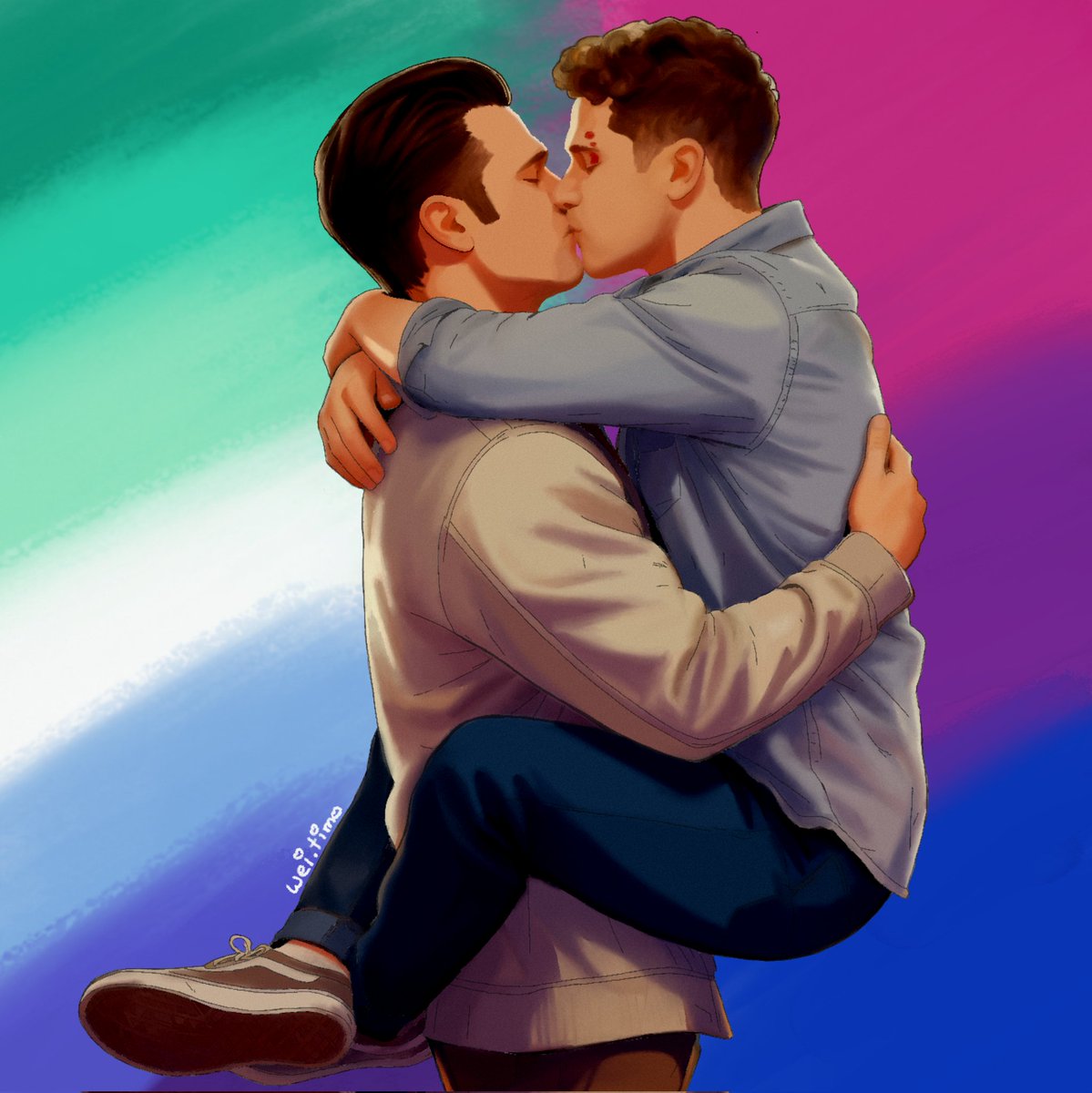 timbucktu04's tweet photo. "Just one hit of you, I knew I'll never be the same"
.
Happy pride guys😇🌈
.
#buddie #evanbuckley #eddiediaz #911onabc #911art https://t.co/ski2PAPhJ0