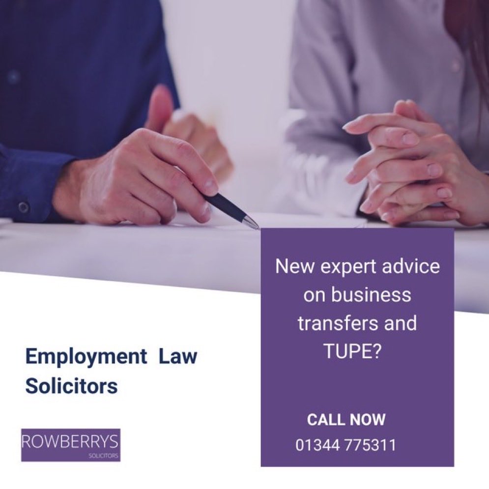 RowberrysSols's tweet photo. Need expert advice on business transfers and #TUPE? 

Whether it’s an acquisition, disposal, merger, or joint venture, our #employmentsolicitors are here to guide you through the process.

Contact our #employmentlaw team on:
 
📱 01344 775311
📧 info@rowberrys.co.uk https://t.co/gwH50xco9C