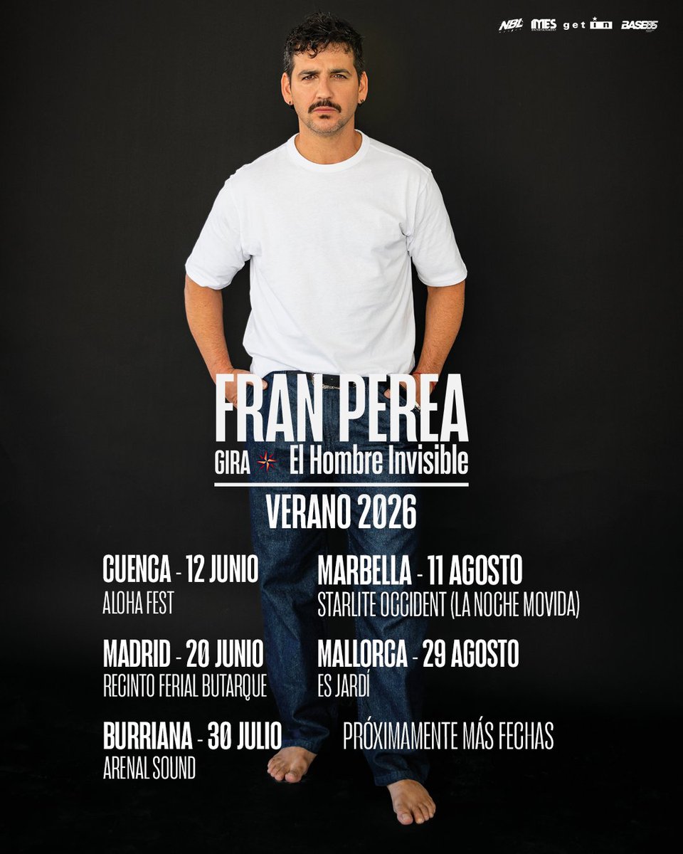 frnperea's tweet photo. Estas son algunas de las próximas fechas en las que nos vamos a ver este verano con la gira de El hombre invisible ✨  Cuéntame en cuál nos vemos porque todavía nos queda carretera! https://t.co/x7lRcmNyPd