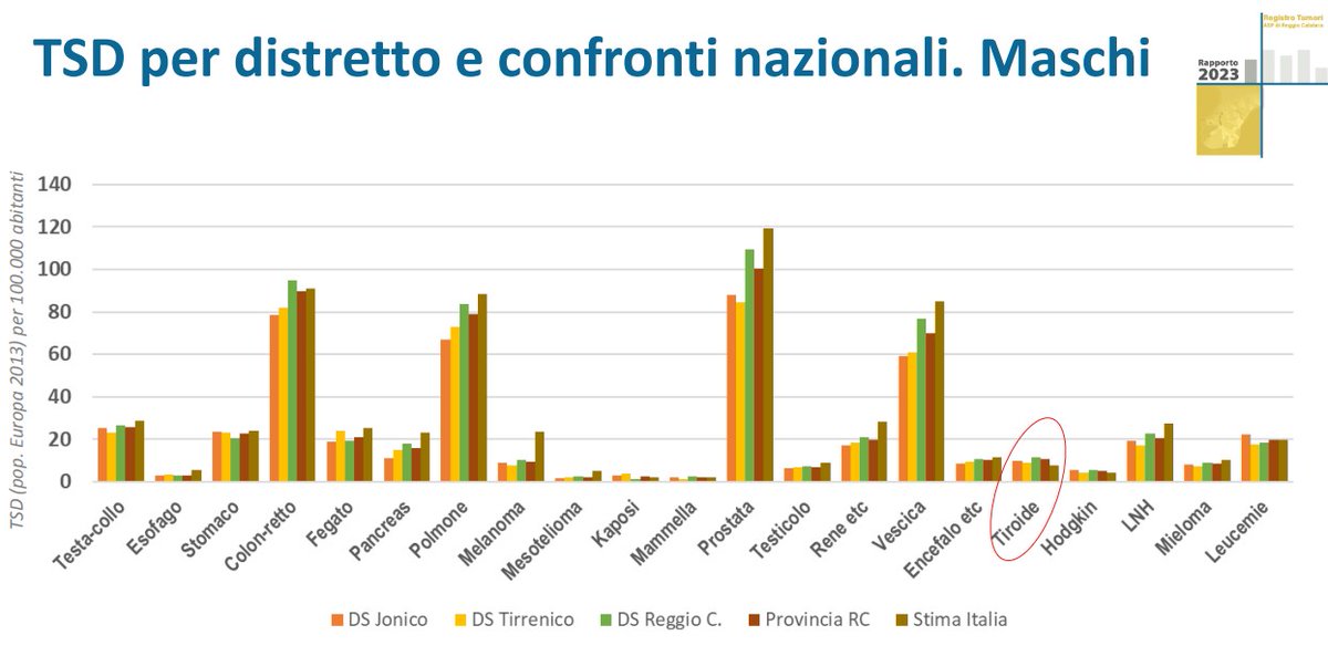 tgrcalabria's tweet photo. E in effetti da queste statistiche che oramai datano 2021 qualcosa che dimostra l'utilità dei registri l'abbiamo trovata. #Reggio Calabria ha meno tumori diagnosticati della media nazionale , ma non quelli di tipo tiroideo  più alti in tutti e 4 le sottodivisioni della provincia https://t.co/u4cXsTB5KA