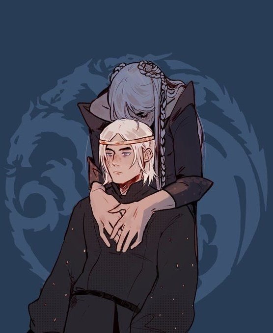 Mayham_H's tweet photo. thinking of aegon iii who was haunted by rhaenyra every time he sat on the iron throne (by poliphemos) https://t.co/DUVcWCxCuE