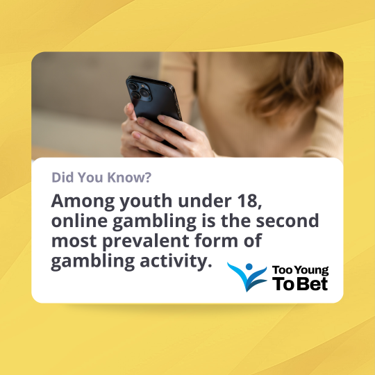 MILottery's tweet photo. Online gambling is currently the second most common form of gambling among adolescents. If your child is online, they might be encountering gambling opportunities. 

Don’t risk their future. Keep gambling products away from kids. https://t.co/ccxslPY7Hu