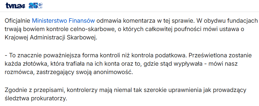 AleksZawisza's tweet photo. "Prześwietlona zostanie każda złotówka". Kontrole w fundacjach Ziobry i Wiplera. Fiskus ruszył tropem pieniędzy z upadłej giełdy Zondacrypto.
#Siódemka https://t.co/C0nicspUUD