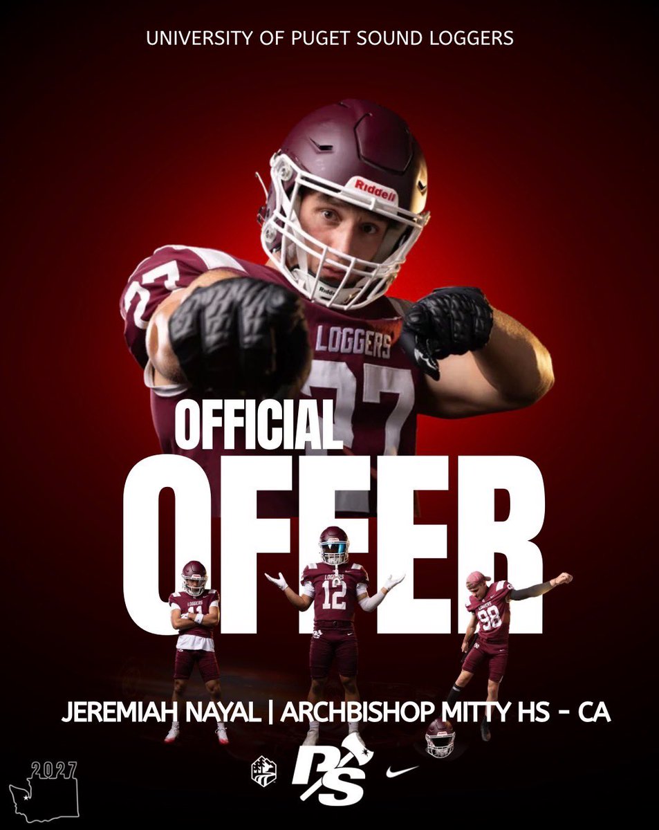 JeremiahNayal14's tweet photo. #AG2G After a great camp and conversation with @CoachCarskie, I am blessed to have received my first offer from the University of Puget Sound 
@P_S_football #GoLoggers
@Tha_CoachK @CoachT1A @CoachGoni @KenneyPope @Coach_Sully_5 @DWisePreps @MittyHSfootball https://t.co/W96gZI0rro