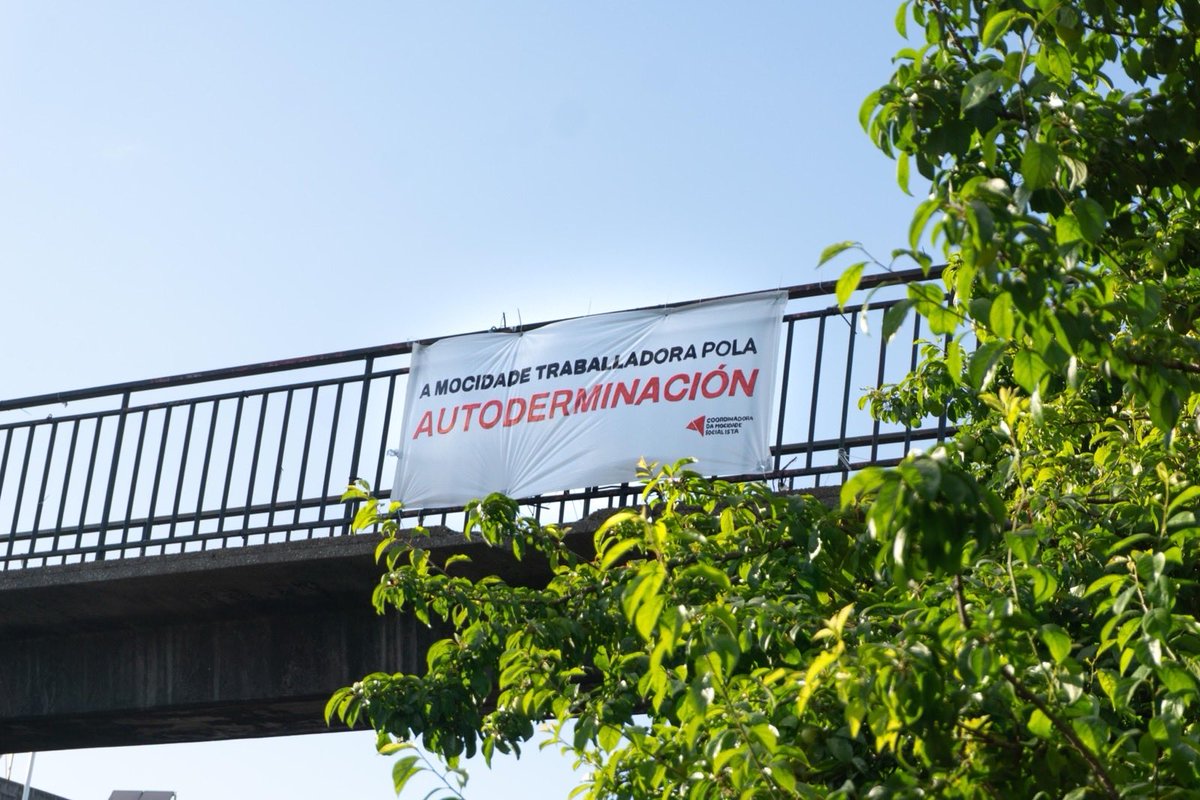 CMSPontevedra's tweet photo. 🔴| A mocidade traballadora polo dereito á autodeterminación e contra o españolismo. 

O 24X vémonos en Compostela! https://t.co/eO5iCNcYAo