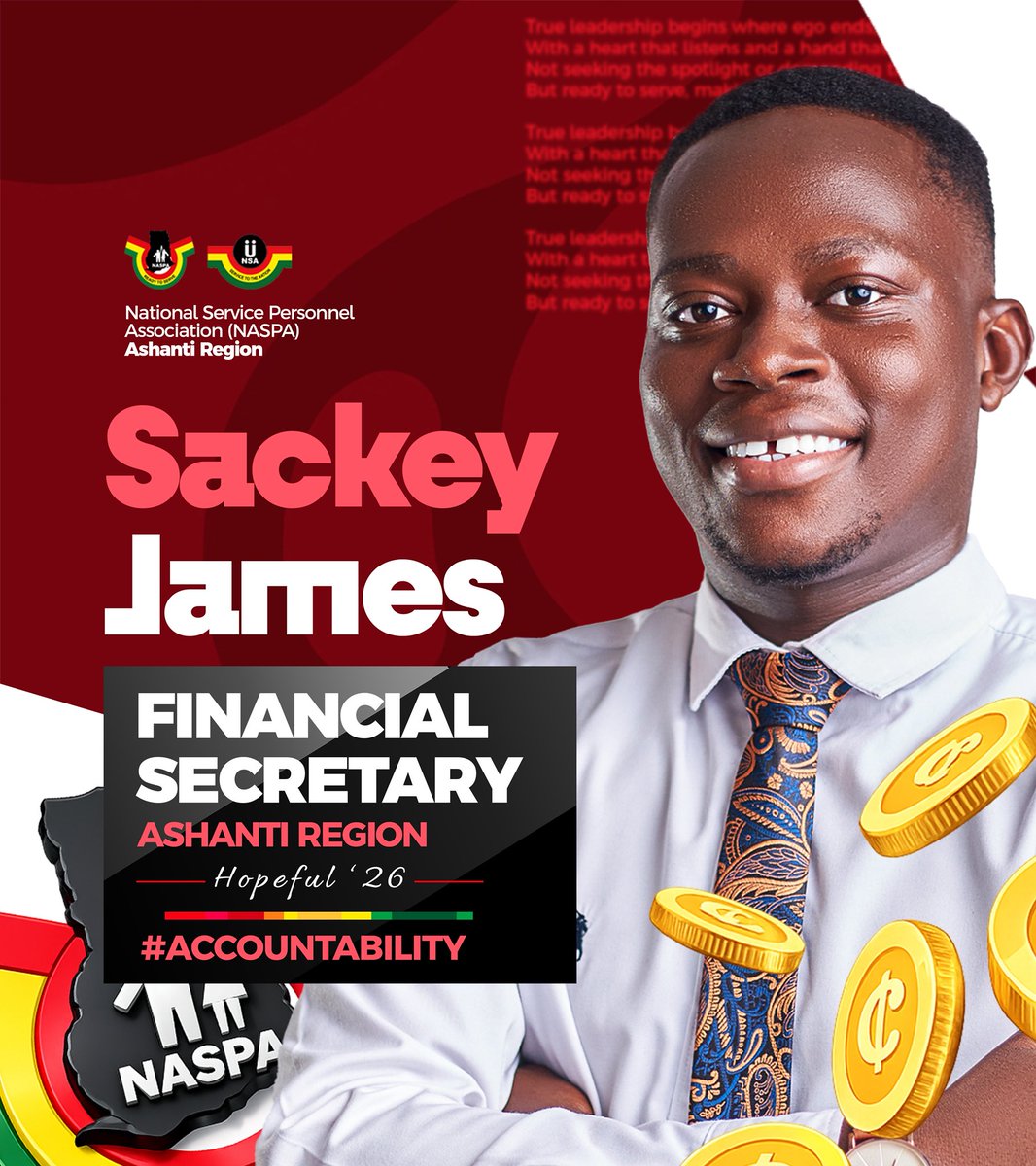 sackey_james6's tweet photo. Before leadership is seen, it is lived.

Today, I take a step forward in my aspiration to serve as Financial Secretary of NASPA Ashanti Region-not for recognition, but for impact.

A vision for transparency.
A commitment to accountability.

#AccountabilityWithAction https://t.co/5yNJi6acLT