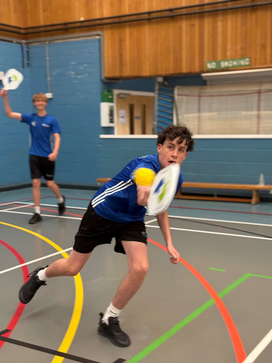PE_AxAcademy's tweet photo. Students and staff experienced Pickleball today for the first time at the academy.  They quickly developed some skills, and played a variety of doubles games.  Massively enjoyed by all, we look forward to seeing this develop over the summer term and into next year. https://t.co/lpqKxY6EA1
