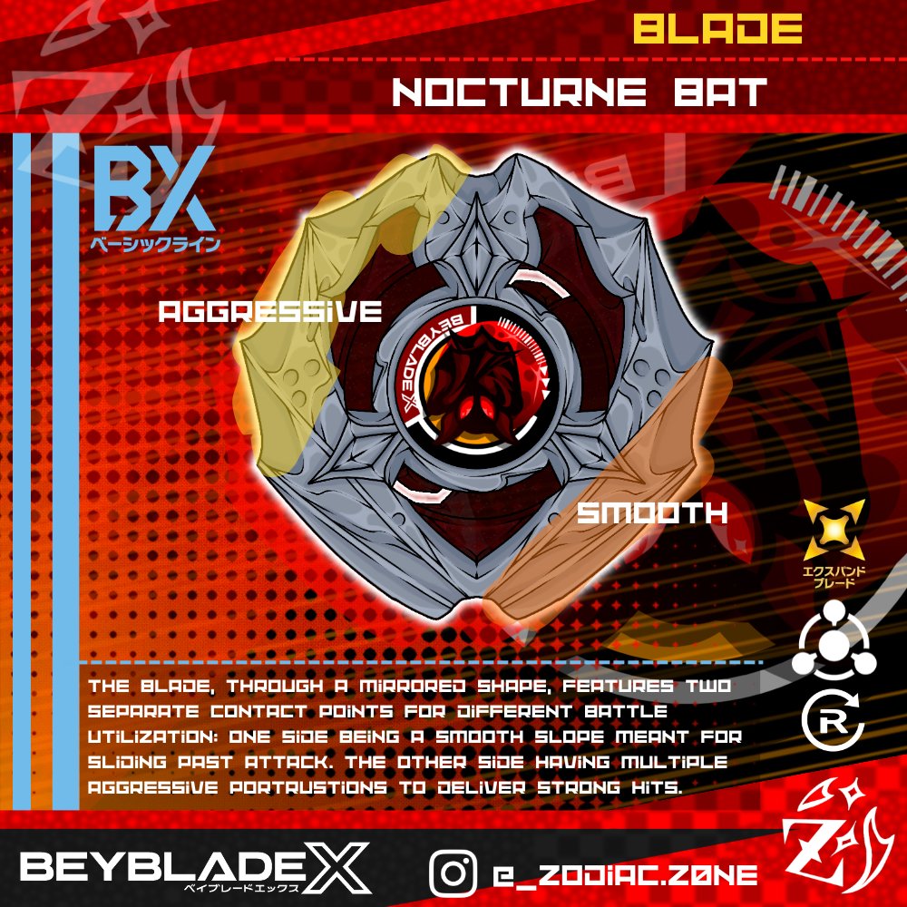 zodiac_z0ne's tweet photo. An Expanded BX Beyblade Concept! - Nocturne Bat 1-70St

A commission!

If you are interested in my commission prices, DM me at my Discord! _zodiac.z0ne

#beyblade #beybladex #digitalart #beybladeart #beybladecustom https://t.co/aHoaTaT0OW