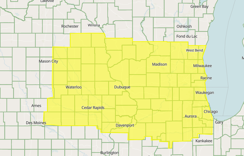 ACSTS_MFC's tweet photo. Tornado Watch for Extreme Portions of Minnesota South  Wisconsin Eastern Iowa  Northern Illinois Until 9pm CDT. Scattered damaging wind gusts up to 90 mph  Scattered large hail events to 2.5 inches in diameter likely. A couple tornados likely and a few strong https://t.co/2algZDG87q
