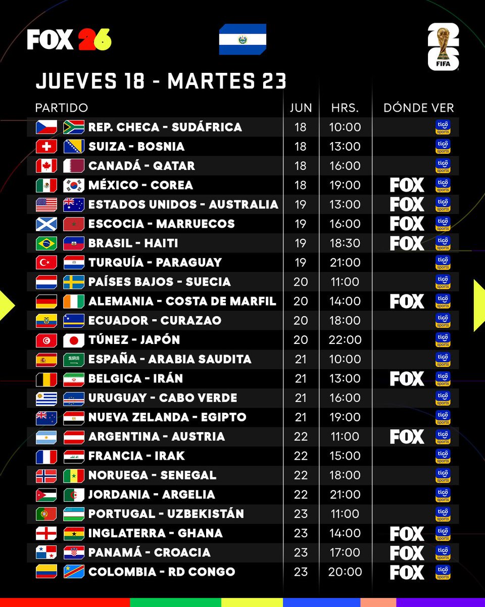 TigoSports_SV's tweet photo. 🚨🚨 ¡Atención! Te compartimos la guía definitiva para que puedas seguir todos los partidos de la Copa Mundial de la FIFA 2026. 🙌 https://t.co/kSVtygMIsC