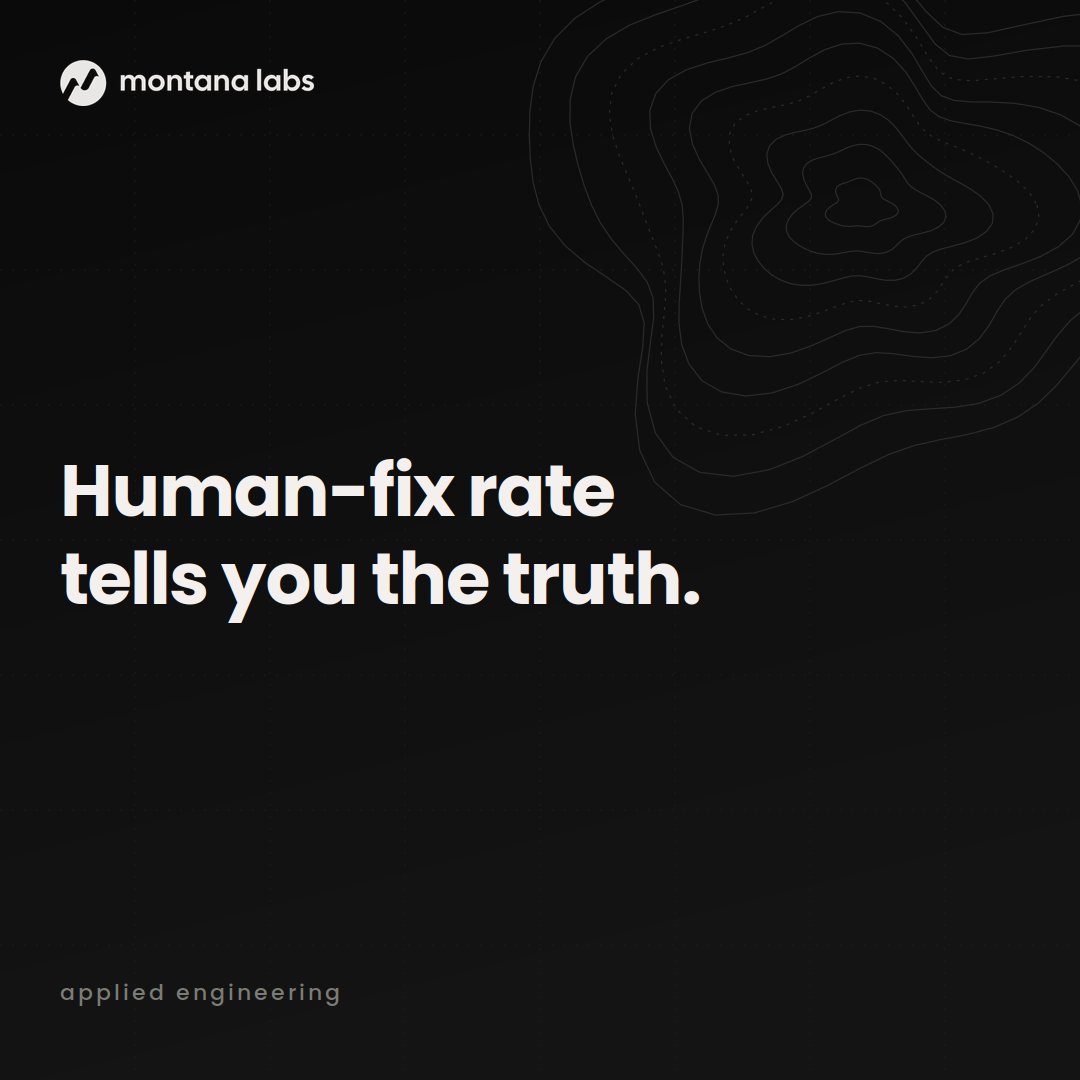 montana_labs's tweet photo. A system can ace accuracy benchmarks and still carry a human-fix rate that makes it cost more than the manual process it replaced. Watch the fix rate on real traffic; a rising one means the world drifted and the system didn’t follow. https://t.co/r3nMCkgTH0