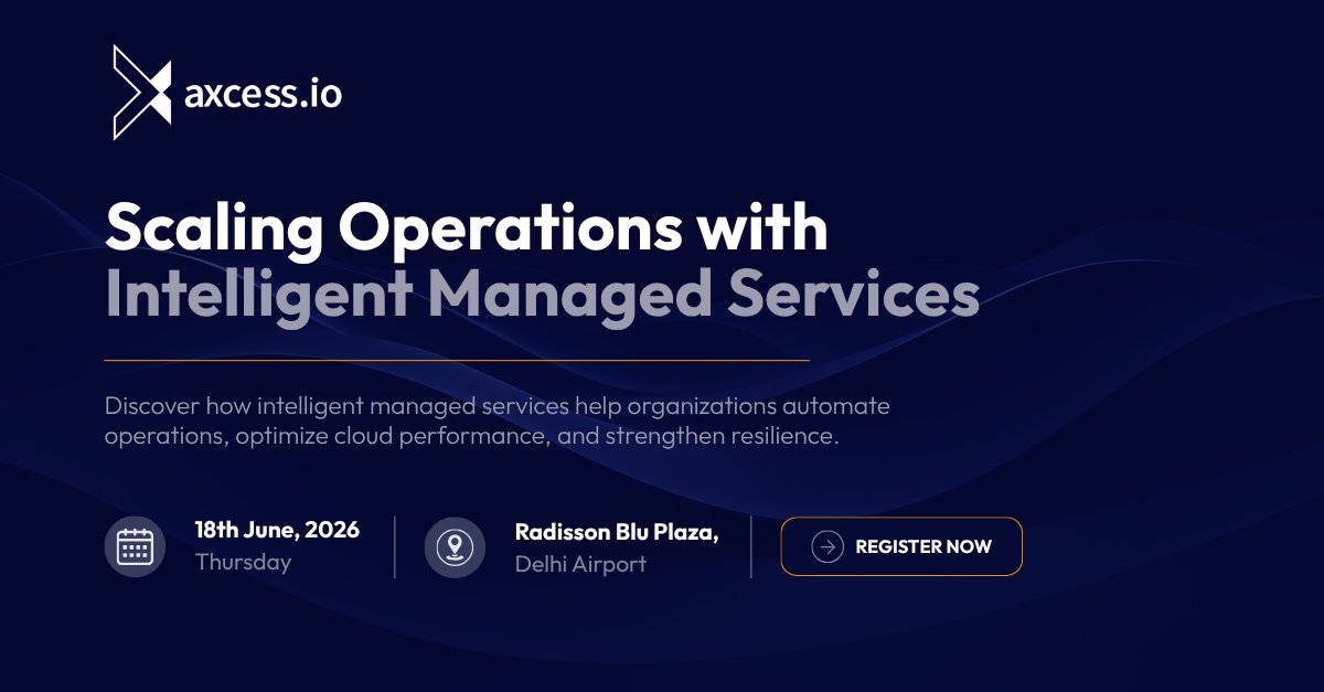 axcessio's tweet photo. Scaling Operations with Intelligent Managed Services
Register Now: https://t.co/TMflKU8BtZ
Delhi | 19 June 2026 | Radisson Blu Plaza
#Axcessio #AWS #ManagedServices #AIOps #CloudTransformation #CloudSecurity #DigitalTransformation #ITOperations #Automation #BusinessResilience https://t.co/jAmXUZzQxR