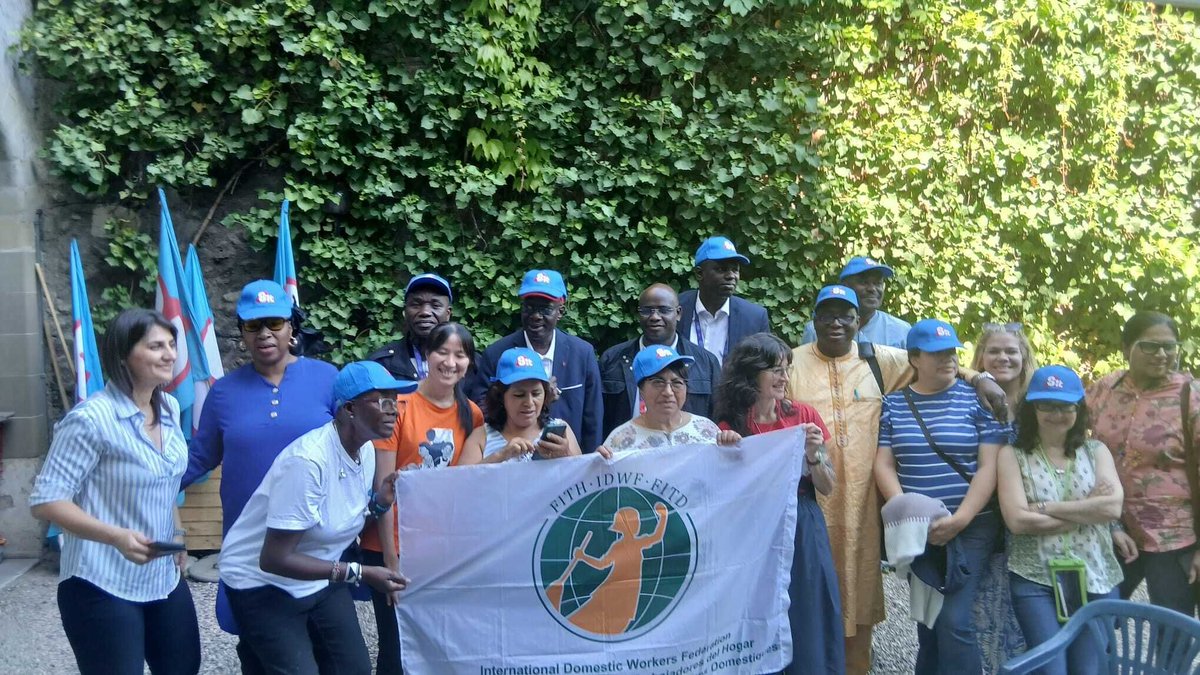 IDWFED's tweet photo. 🔵 #ILC2026 / In the #PlatformEconomy, #DomesticWorkers take all the risks, while digital labor platforms make massive profits. We're here to urge Member States to adopt a robust ILO Convention that ensures tech progress does not come at the expense of workers’ rights. ✊🏿 https://t.co/rn0VJQzc7C