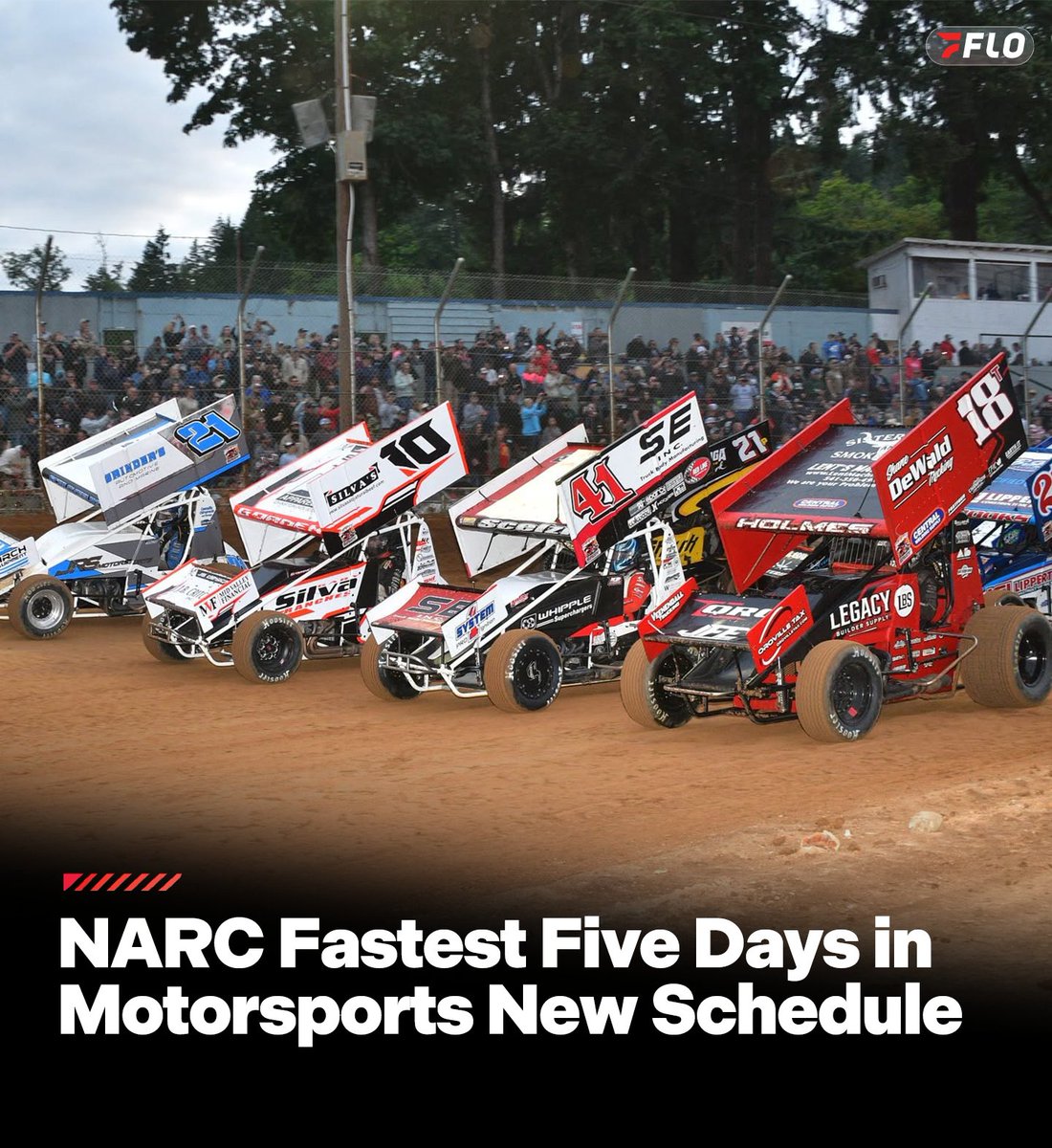 FloRacing's tweet photo. The Fastest Five Days in Motorsports begins Thursday for @NARC410 Sprint Cars! 

Revised schedule in the replies 👇 #NARC410 https://t.co/kcwz6NaBdC