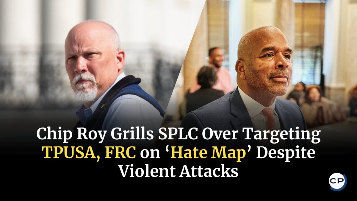 ChristianPost's tweet photo. Rep. Chip Roy grilled SPLC's interim CEO over keeping the Family Research Council and TPUSA on the group's hate map.
#ChipRoy #SPLC #FRC #TPUSA #ChristianPost
🔗 https://t.co/A4a8Y4zj95 https://t.co/qXofwNQEAz