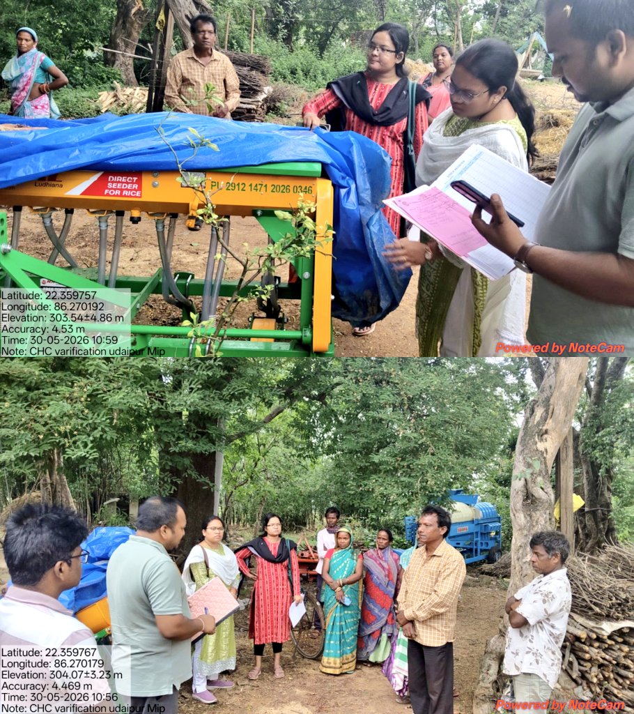 AaoPur's tweet photo. Stock verification of implements supplied to CHCs under OIIPCRA 2025-26 in Rairangpur block by BAO RRP, AAO RRP, AAE RRP. @CMO_Odisha @krushibibhag @KVSinghDeo1 @Abhijit0603 @OASA_odisha https://t.co/N0sIZtAQH3