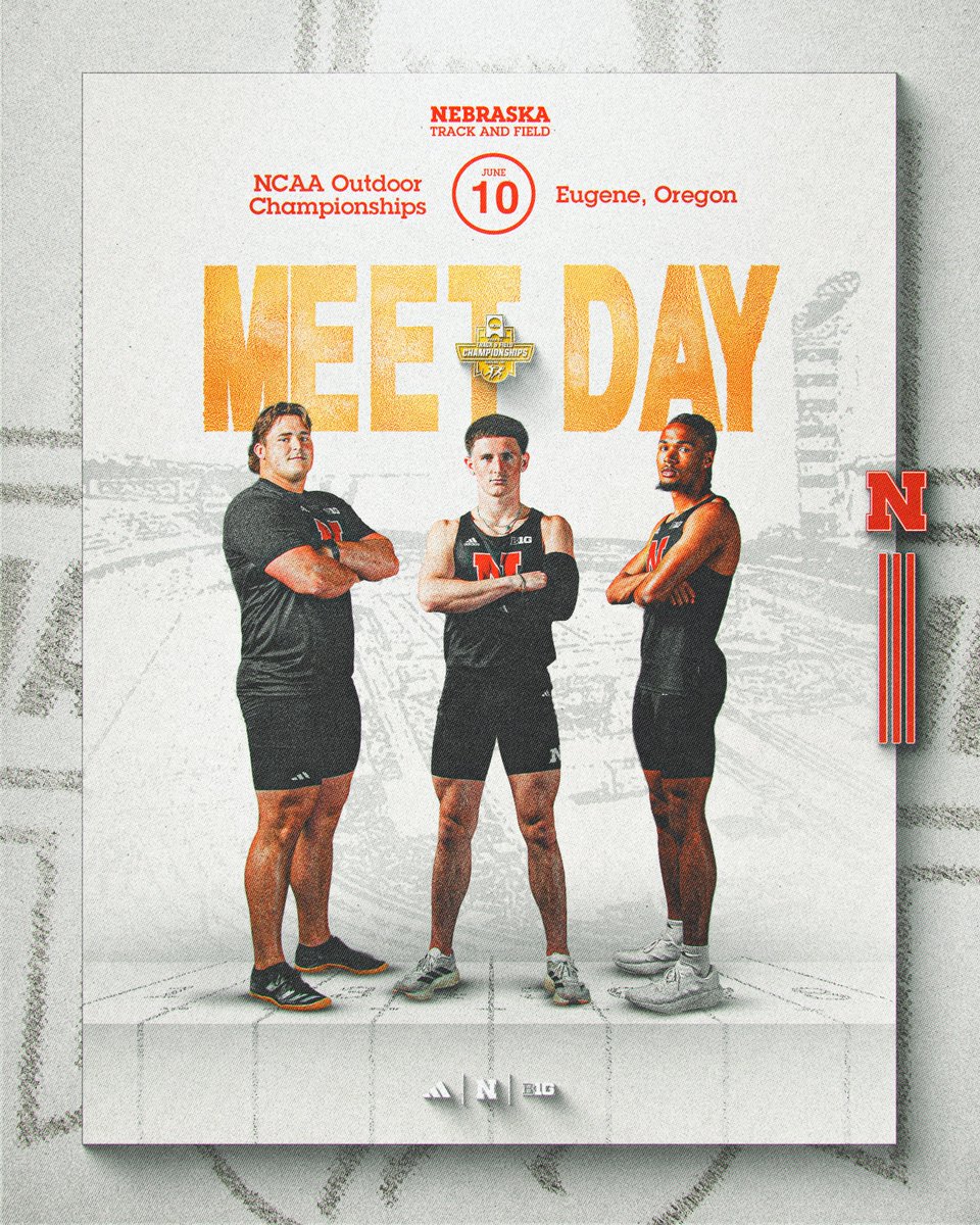 HuskerTFXC's tweet photo. Strike gold. 🏆

🗓️ NCAA Outdoor Championships 
📍 Eugene, OR - Hayward Field
⌚️ Events Begin >> 7:35pm CST
📈 Live Results >> https://t.co/Keh5eXm5zE
📺 ESPN+ https://t.co/Dh8cHcjUT8