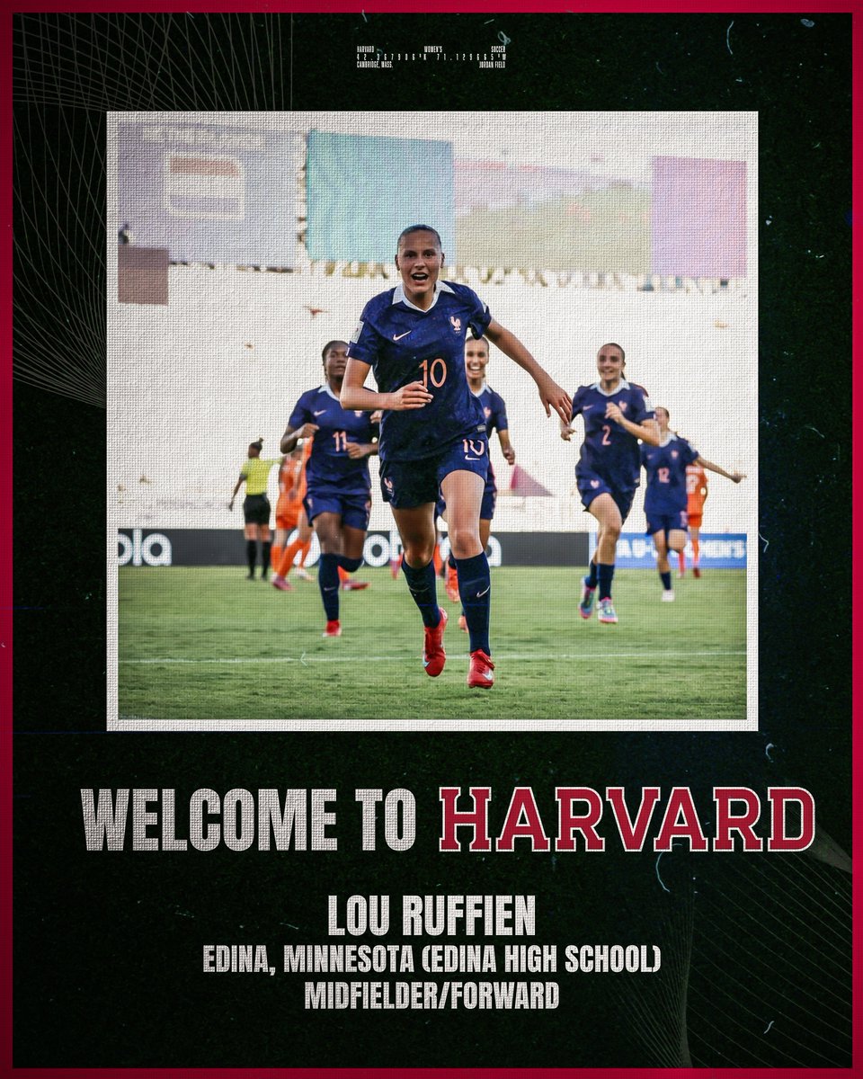 Harvard_WSoccer's tweet photo. From the Midwest to the East Coast...

Introducing Lou Ruffien from Edina, Minnesota. Welcome to Harvard, Lou!

#GoCrimson x #OneCrimson https://t.co/axps2Ls5d8